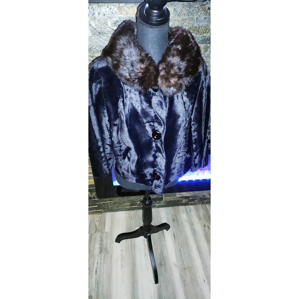 A Winter Product Vintage Fur Coat With Mink Collar W9348 Size Large